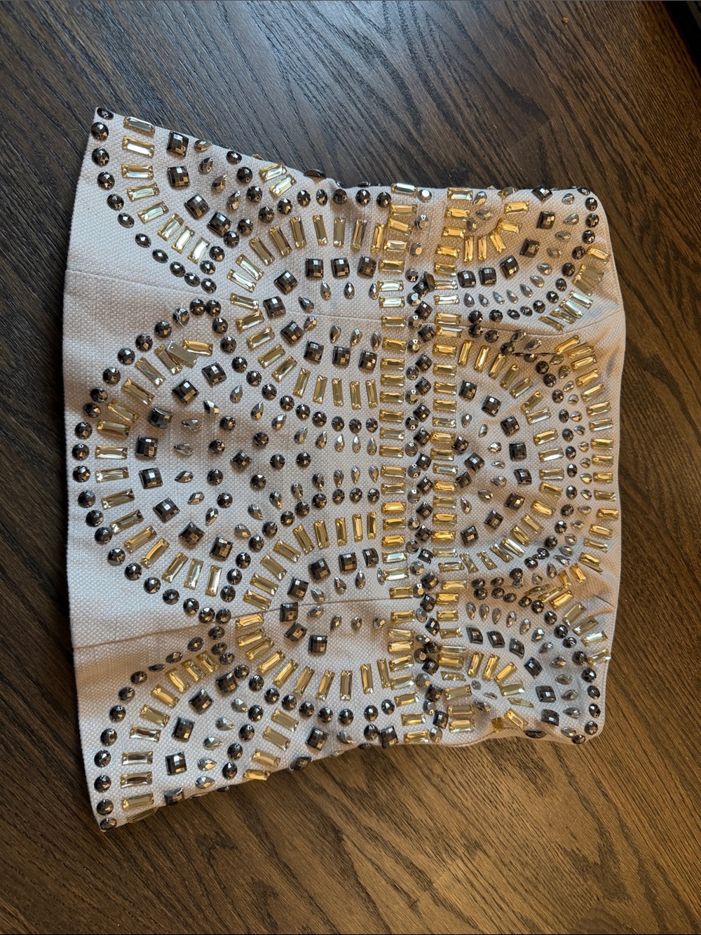 White House Black Market White Mini Beaded Embellished Tube Top
